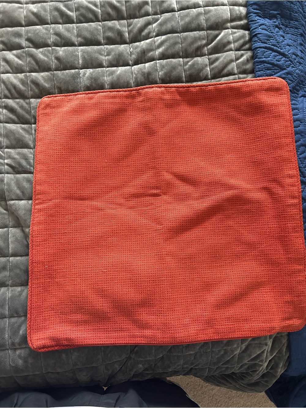 Crate&Barrel Terracotta Henley Pillow Cover 18x18